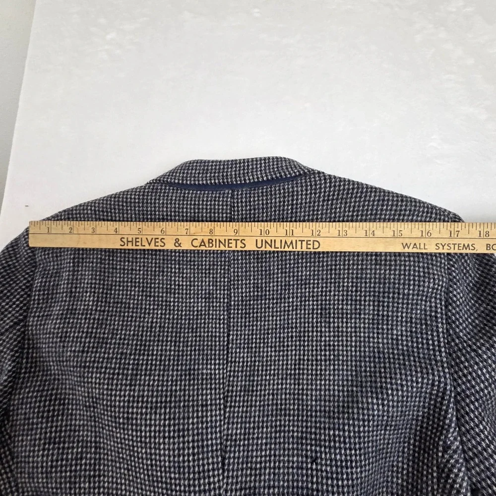 Bradstreet & Scholl Mens Blue Houndstooth Tweed Sport‎ Coat Blazer Vintage 42R